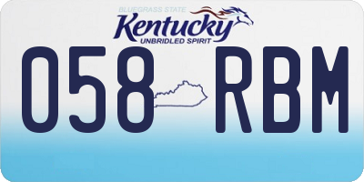 KY license plate 058RBM