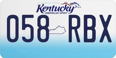 KY license plate 058RBX