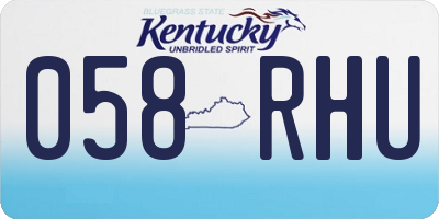 KY license plate 058RHU
