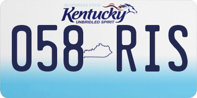 KY license plate 058RIS