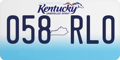 KY license plate 058RLO