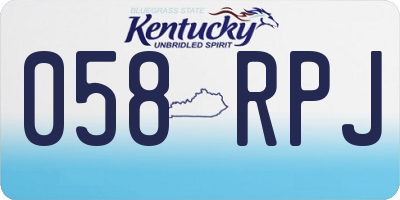 KY license plate 058RPJ