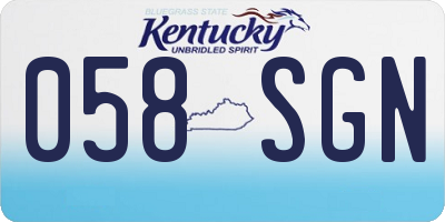 KY license plate 058SGN