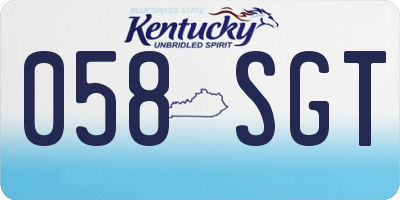 KY license plate 058SGT