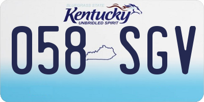 KY license plate 058SGV