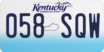 KY license plate 058SQW