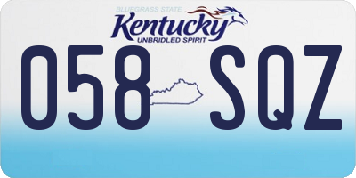 KY license plate 058SQZ