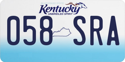 KY license plate 058SRA