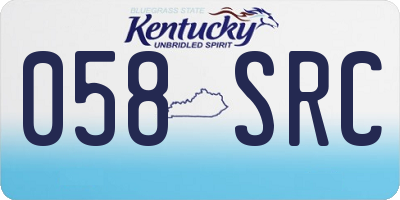 KY license plate 058SRC