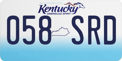 KY license plate 058SRD