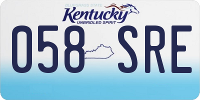 KY license plate 058SRE
