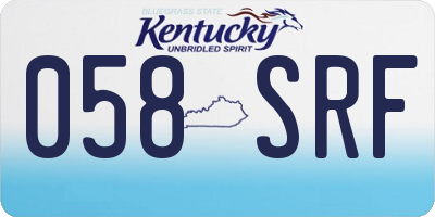 KY license plate 058SRF