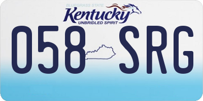 KY license plate 058SRG