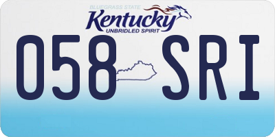 KY license plate 058SRI