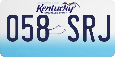 KY license plate 058SRJ