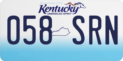 KY license plate 058SRN