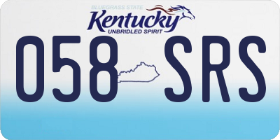 KY license plate 058SRS