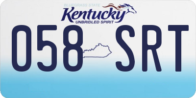 KY license plate 058SRT