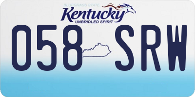 KY license plate 058SRW