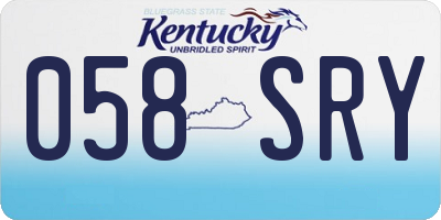 KY license plate 058SRY