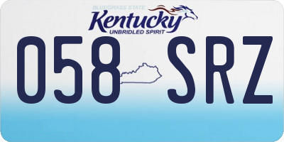 KY license plate 058SRZ