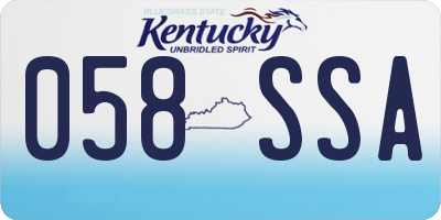 KY license plate 058SSA