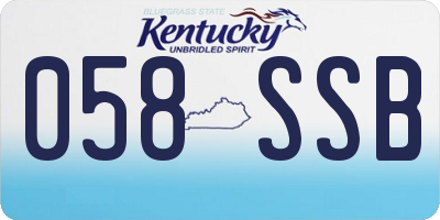 KY license plate 058SSB