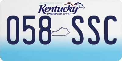 KY license plate 058SSC