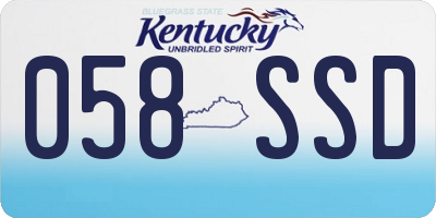 KY license plate 058SSD