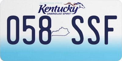 KY license plate 058SSF