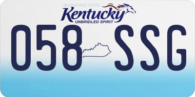 KY license plate 058SSG