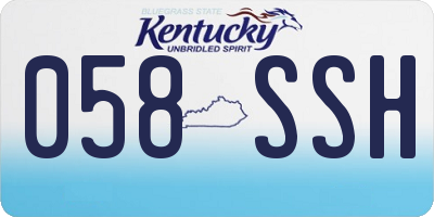 KY license plate 058SSH