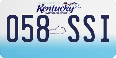 KY license plate 058SSI