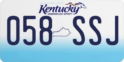 KY license plate 058SSJ