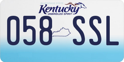 KY license plate 058SSL