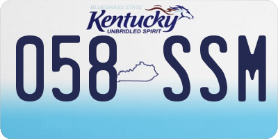 KY license plate 058SSM