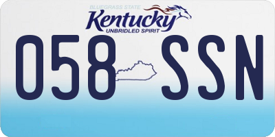 KY license plate 058SSN