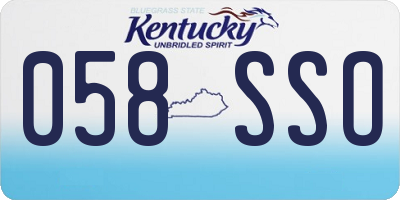 KY license plate 058SSO