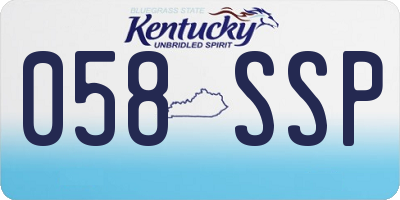 KY license plate 058SSP