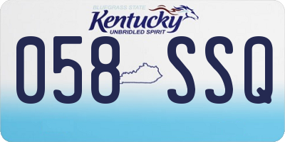 KY license plate 058SSQ