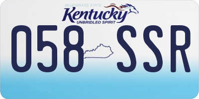 KY license plate 058SSR