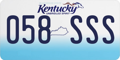 KY license plate 058SSS