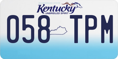 KY license plate 058TPM