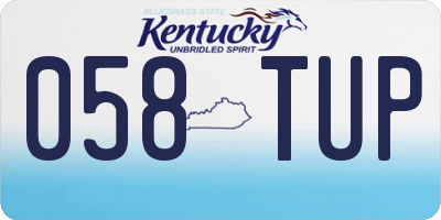 KY license plate 058TUP