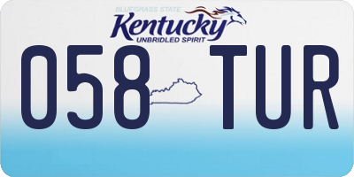KY license plate 058TUR