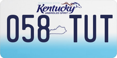 KY license plate 058TUT
