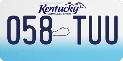 KY license plate 058TUU