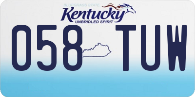 KY license plate 058TUW