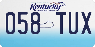 KY license plate 058TUX