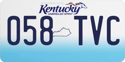 KY license plate 058TVC